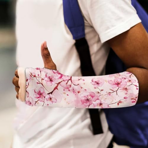 LJMKZJN Cherry Blossom Print Arm Plaster Cover Waterproof Cast Protector Arm Cast Sleeve Bag Lightweight Seal to Keep Wounds Dry Child Arm Cast Protector for Shower Swimming