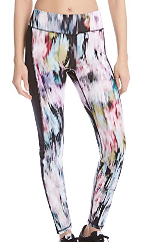 Karen Kane Women's Active Long Pant Floral Washout Print Black Contrast
