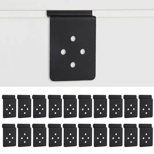 Sanbege 20 Pcs Slatwall Metal Plate Mount Backplate, Slat Wall Mounting Adapter for Making Items Slatwall Compatible (Black)
