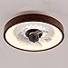 IBalody Ventilatore da soffitto Marrone da 20 Pollici Ventilatore da soffitto a Basso Profilo con Luce 60W LED Plafoniere dimmerabili Illuminazione a 3 velocità Ventilatore da Camera da Letto Muto