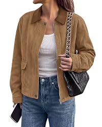 BTFBM Faux Suede Jacket Women Leather Lapel Zip Up Fall Outfits 2026