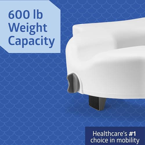 Medline Bariatric Raised Toilet Seat, Locking, 3.5 Inch, 600 lb Weight Capacity, Retail Packaging - Comfortable & Secure Solution for Heavy Individuals by Medline - Image 5