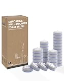 LFBEAR Disposable Toilet Brush Wand, Wall Mounted Toilet Cleaner Kit with Holder, 36 Refills Replacement Heads for Bathroom Cleaning（Only 36 Refills）