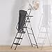 5 Step Foldable Steel Step Stool with Detachable Tool Tray, Wide Non Slip Pedals & Handrails for Indoor Outdoor Use