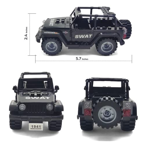 Toysvill Swat Military Police Building Block Set For Kids | Suv + Soldiers Minifigures (22 Pcs) With Weapons And Accessories Gift #TOP1