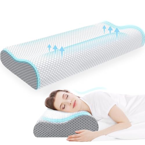 CloudBliss Memory Foam Cervical Pillow King Grey