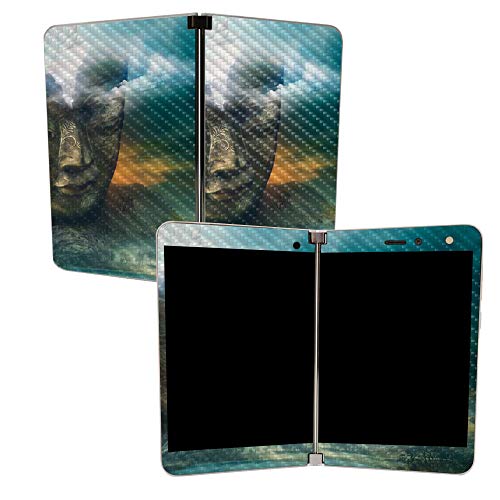 Image of MIGHTY SKINS MightySkins Carbon Fiber Skin for Microsoft Surface Duo - Insight Buddha | Protective, Durable Textured Carbon Fiber Finish | Easy to Apply | Made in The USA