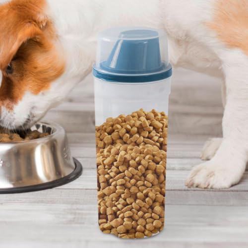 Contenedor de alimento para mascotas de 1500ml con vertedor y dispensador de premios 4