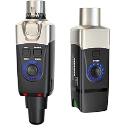 Xvive U3 Wireless Microphone System 2.4GHz Wireless XLR Transmitter and Receiver for Dynamic Microphone, Audio Mixer, PA System (U3 Dynamic)