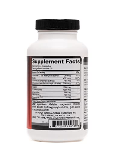 Beverly International Lean Out 120 Caps. Fat Burner With Metabolic Support. Lipotropics. Choline, Carnitine, Chromium. Stimulant-Free Belly Fat Burner. Get Leaner. Use Am & Pm, Stackable Diet Pills. #TOP1