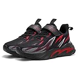  M1&M2 Zapatillas Niño Zapatos Deportivas Niñas Niño Zapatos Niños Deporte Niñas Deportivas Negro Rojo 34EU