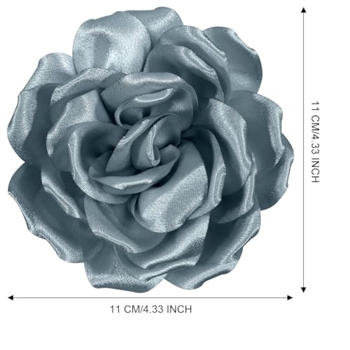 Image of 4.3 inch Red Rose Hair Clip Large Flower Brooches for Women | Charming Flowers Pins for Clothes | Turn Heads with Stylish Rose Hair Clip Flower Brooch Pin for Clothes & Clips for Woman
