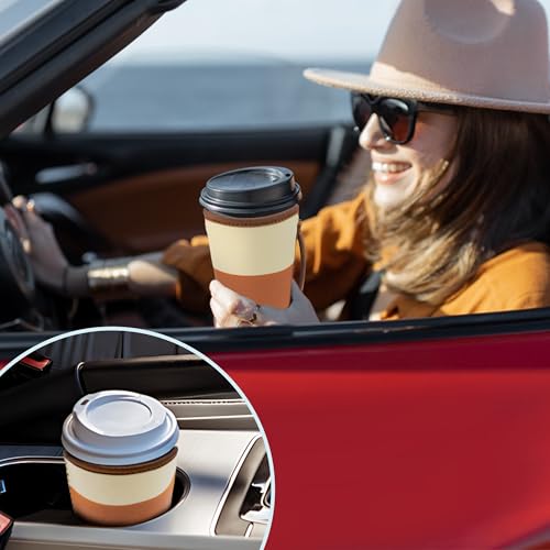 Image of KJQJLY 3 Pack Reusable Iced Coffee Sleeves for Iced Coffee Cups or Drinks Reusable Neoprene Insulated Sleeves for Hot and Cold Drinks from Starbucks, Dunkin, And More (Mocha Brown)