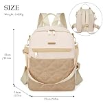 Rucksack Damen Klein Elegant Cityrucksack 2 in 1 Damenrucksack Anti Diebstahl Schultertasche Nylon Rucksacktasche Kleiner Handtasche Tagesrucksack für Reise Arbeit Schule (Khaki) – Bild 3