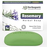 HERBOGANIC Rosemary Herbal Soap Herbal Soap | Pack of 1 of 5oz soap Bar | Natural Soap Bar| Rejuvenating and Nourishing | Gentle for Men and Women