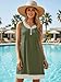 Disamer Sundresses for Women 2026 Beach Vacation Swimsuit Cover Ups Boho Summer Dresses Button Striped Sleeveless Beach Dress,Pure Striped Green,X-Large