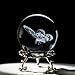 HDCRYSTALGIFTS 3D Laser Butterfly Crystal Ball Paperweight Glass Sphere Figurines Decorative Balls Gift (60mm)