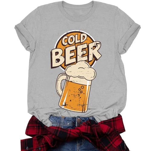 Camisetas femininas divertidas Oktoberfest, lindas camisetas estampadas de cerveja fria Beer Fest Bl