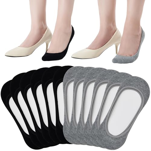 Image of ATBITER No Show Socks Womens Flats - 6 /12 Pairs Low Cut Invisible Non Slip | Ultra Ankle Liner Footies Anti-slip Hidden Socks for Sneakers Loafer Boat High Heels Summer Yoga Pilates Shoe Size 6-9 /9-11