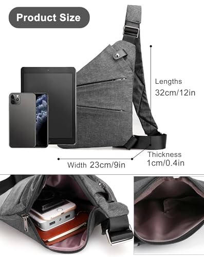 Image of Anti Theft Travel Bag,Slim Sling Bag, Crossbody Purse Bags for Women Men