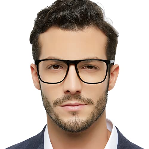 OCCI CHIARI Men's Black Reading Glasses 1.25 Large Readers Glasses for Men Lightweight Glasses Sturdy Hinge (Black, +1.25) - Image 2