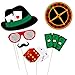 Amosfun Las Vegas Casino Photo Booth Props Las Vegas Night Party Decorations Glitter Selfie Props Creative Party Supplies,Pack of 24