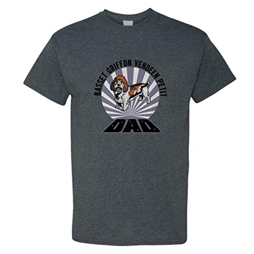 Custom Funny Graphic T Shirts for Men Dad Basset Griffon Vendeen Petit Dog Cotton Top Smoke Design Only X Large