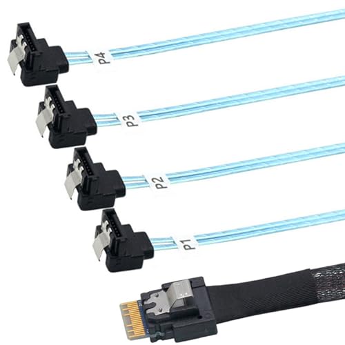 Cable SAS4.0 8654 4I a 7P PCIe4.0 con terminaciones robustas para sistemas críticos 4