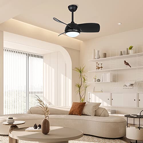 30" Small Ceiling Fans With Lights For Kids Room, Fengyun Ele Silent Ceiling Fan Lights And Remote Control, Indoor Outdoor Support Adjustable Dimmable Reversible Turn Ceiling Fans #TOP6