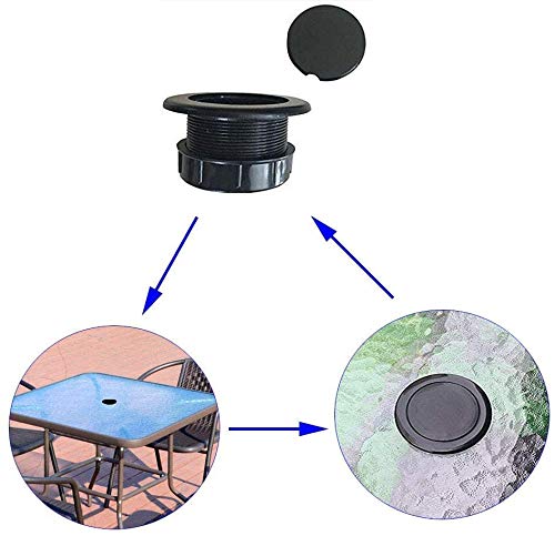 Suq I Ome 2 Inch Outdoor Patio Thick Parasol Umbrella Hole Ring Plug And Cap Set, For Parasol Umbrella Table Hole Cover Insert(Black #TOP5