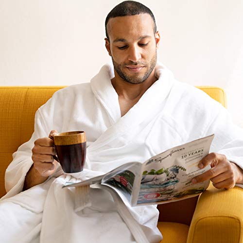 Alpine Swiss Pure Cotton Mens Terry Cloth Bathrobe Super Absorbent Spa Robe Wht Ml #TOP2