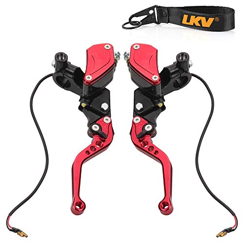 cnc brake master cylinder - LKV Motorcycle Brake Clutch Pump Lever with Dual Hydraulic Master Cylinder Reservoir Set 7/8
