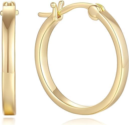 14K Gold Earrings for Women Gold Hoop Earrings for Women Dainty Hoop Earring for Womens Sleek Chic Womens Hoops Earring (30 Millimeters)