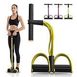 CAMFOSY Pedal Resistance Band,4 Tubes Latex Elastic Pull Rope Sit-up Bodybuilding Fitness Equipment...