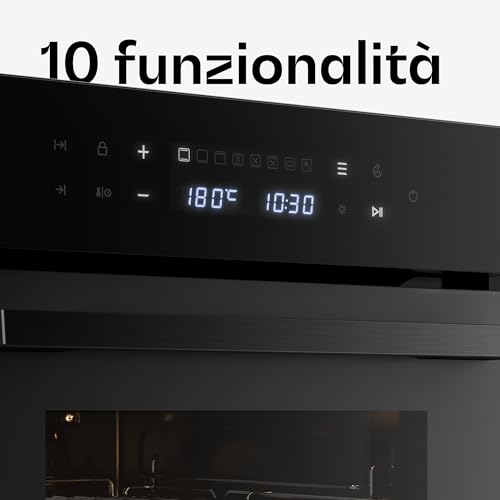 Klarstein Velaire Forno Da Incasso 45 Cm - 49L, 10 Funzioni, Classe A, Touch, Triplo Vetro, Timer, Blocco Bambini, Forno Elettrico Ventilato Da Incasso, Facile Da Pulire - 3