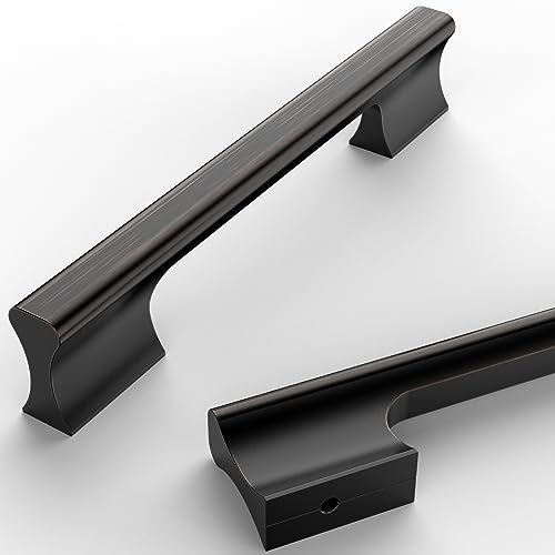 Asidrama 10 Pack 5 Inch(128mm) Oil Rubbed Bronze Kitchen Cabinet Handles, Cabinet Pulls Kitchen Cabinet Hardware Cupboard Handles Drawer Pulls