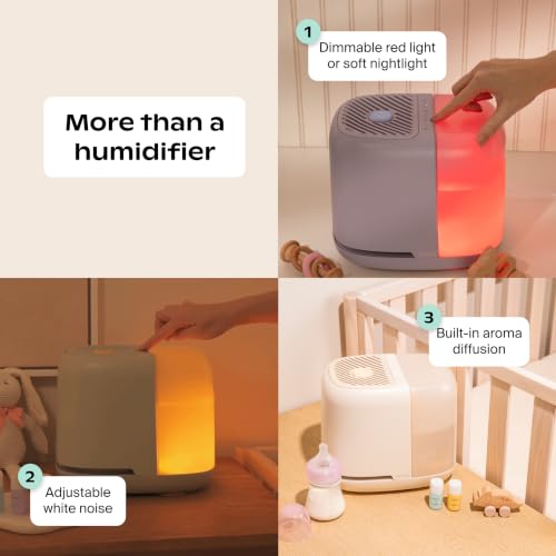 Image of Canopy Nursery Humidifier 2.0, White, 36 HR Run Time, 2.5L Capacity Tank - Sleep Lights, White Noise, Clean Aroma Diffusion - Promote Deep Sleep & Happy Skin - Humidifier, Filter & Aroma Kit