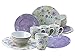 Creatable, 22509 Oriental - Vajilla (16 piezas, porcelana), color lila