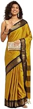 Woven Design Silk Saree with Gold Border Zari Tasseled Pallu