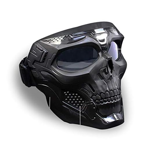 Masque de Moto avec Masque Amovible et Filtre de Bouche pour Casque Vintage Motif tête de Mort