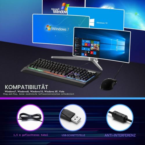 LYCANDER LMC380 Gaming-Maus, kabelgebunden, Optische USB-Mäuse mit Einstellbarer Dpi, bis zu 6400, 7 Tasten, LED, 1, 5 m Kabel – Ansicht 5