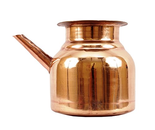Indian Art Villa Pure Copper Ramjhara 33 OZ Water Pot, Storing & Serving Water Home, Hotels, Gifts, Ayurveda
