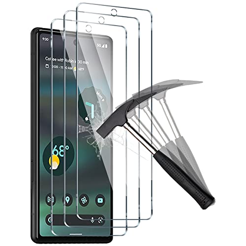 ANEWSIR [3 piezas Compatible con película protectora de vidrio templado Google Pixel 6a, película de dureza 9H, resistente a los arañazos, sin burbujas, fácil de instalar Google Pixel 6a Cover