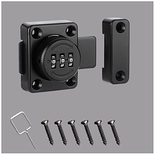 Combination Lock Bolt keyless Cabinet Door 3 Code Confidential File Cabinet Lock Applicable to Protecting Your valuables, Confidential documents or Personal Property Privacy