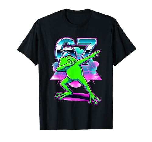Dabbing Frog 67 Meme Joke Kids Boys Girls Funny Animal Dance T-Shirt