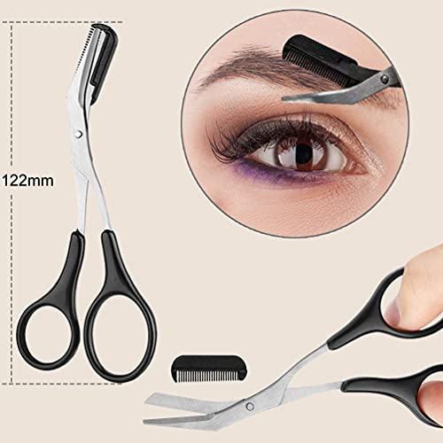 Kingmas 9 In 1 Eyebrow Kit Eyebrow Razor, Exfoliating Dermaplaning Tool Face Razors For Women, Including Facial Trimmer Shaver, Eyelash Comb, Angled Eyebrow Brush, Scissors, Tweezers #TOP4