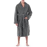 Van Heusen Men's Comfort Soft Fleece Robe, Grey, 2XLT/3XLT