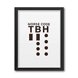 offbb Marco de pintura artística de línea de punto expresado honestamente con código morse, decoración de exposición, decoración del hogar