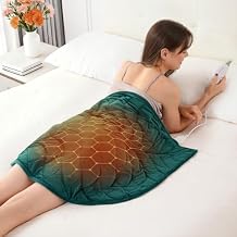 Kaisa Weighted Heating Blanket 5 lbs, 26" x 35" Large Size Heating Pad for Back Shoulder Abdomen, Soft Electric Weighted Heated Blankets, Green