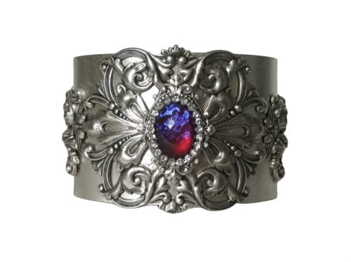 Dragons Breath Fire Opal Cuff Bracelet, handmade jewelry victorian edwardian art deco renaissance art nouveau